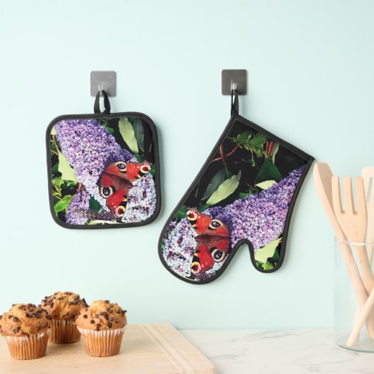 Roodvlinder Ovenwant & Pannenlap Set (Insitu(Ophanging))