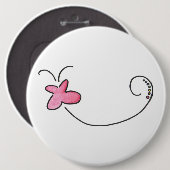Roodvlinder Ronde Button 6,0 Cm (Voorkant /achterkant)