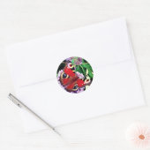 Roodvlinder Ronde Sticker (Envelop)