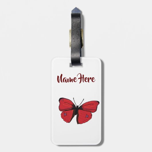 Roodvlindertekening Bagagelabel (Achterkant verticaal)