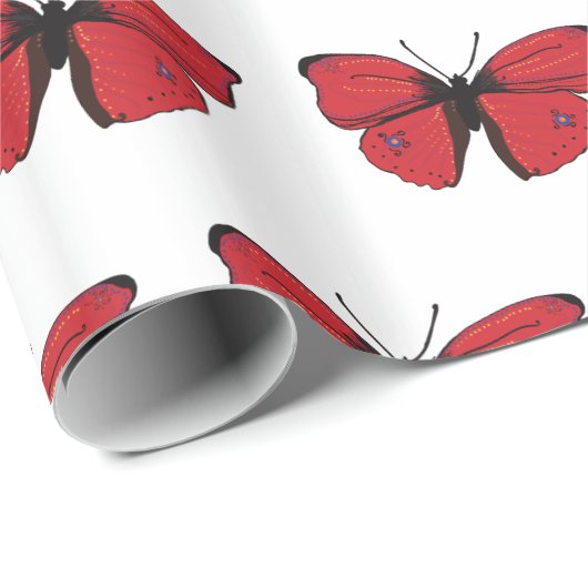 Roodvlindertekening Cadeaupapier (Rol Hoek)