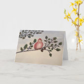 Roodvogel Alle keren Wenskaart Kaart (Gele Bloem)