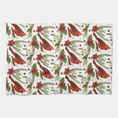 Roodvogel, holleblad, poinsettia, pijnboom theedoek (Horizontaal)