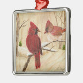 Roodvogels Metalen Ornament (Links)