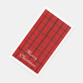 Roodvormig patroon met witte kerst servet (Hoek)