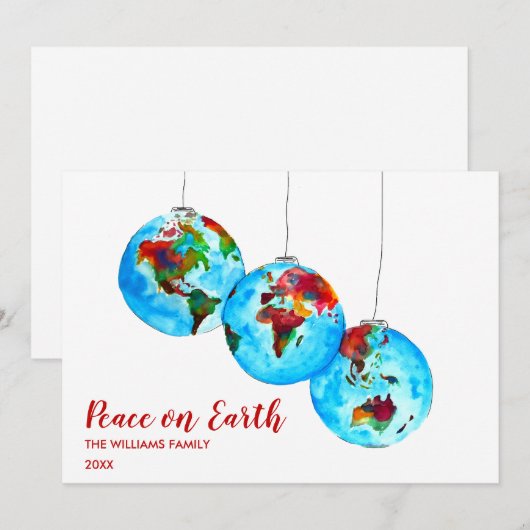 Roodvrede op aarde Waterverf kerstfeestdag Feestdagenkaart (Voorkant / Achterkant)