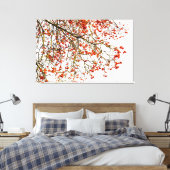 Roodvruchten of asbessen canvas afdruk (Insitu (Slaapkamer))