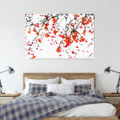 Roodvruchten of asbessen canvas afdruk (Insitu (Slaapkamer))