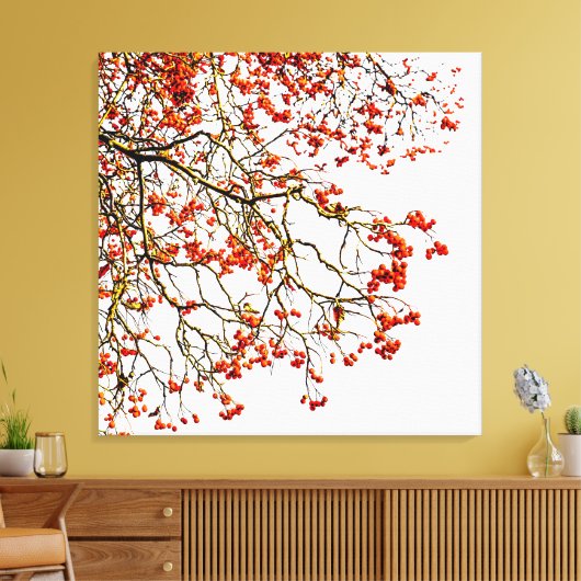 Roodvruchten of asbessen canvas afdruk (Insitu (Woonkamer))