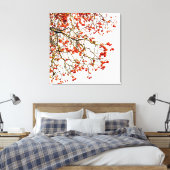 Roodvruchten of asbessen canvas afdruk (Insitu (Slaapkamer))