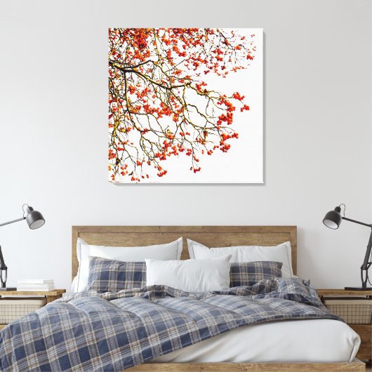 Roodvruchten of asbessen canvas afdruk (Insitu (Slaapkamer))