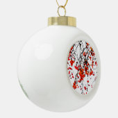 Roodvruchten of asbessen keramische bal ornament (Links)