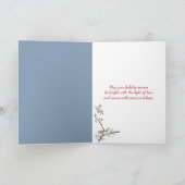 roodvuurtoren in de sneeuw feestdagen kaart (Binnen)