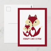 Roodwaasheid als een vos, Red Fox Burlap Briefkaart (Voorkant / Achterkant)