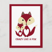 Roodwaasheid als een vos, Red Fox Burlap Briefkaart (Voorkant)