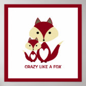 Roodwaasheid als een vos, Red Fox Burlap Poster (Voorkant)