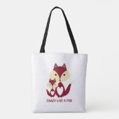 Roodwaasheid als een vos, Red Fox Burlap Tote Bag (Achterkant)