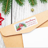Roodwagen en kerstcadeaulabel met barn etiket
