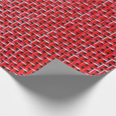 Roodweef naadloze textuur van bamboestriet cadeaupapier (Hoek)