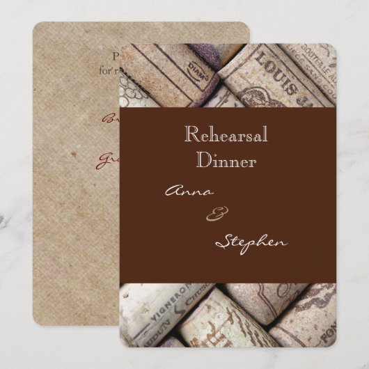 Roodwijn fleskurken repetitief diner kaart (Voorkant / Achterkant)