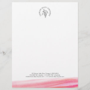 Roodwijngaarden moderne waterverf letterkop custom briefhoofd