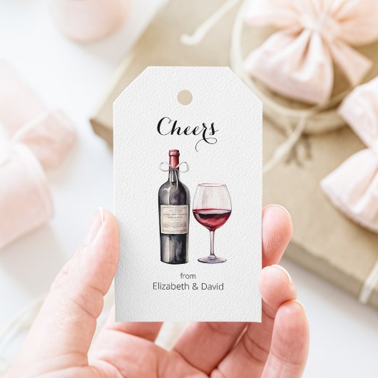 Roodwijnliefhebber proost naar jou cadeaulabel