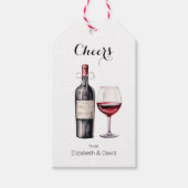 Roodwijnliefhebber proost naar jou cadeaulabel (Voorkant)