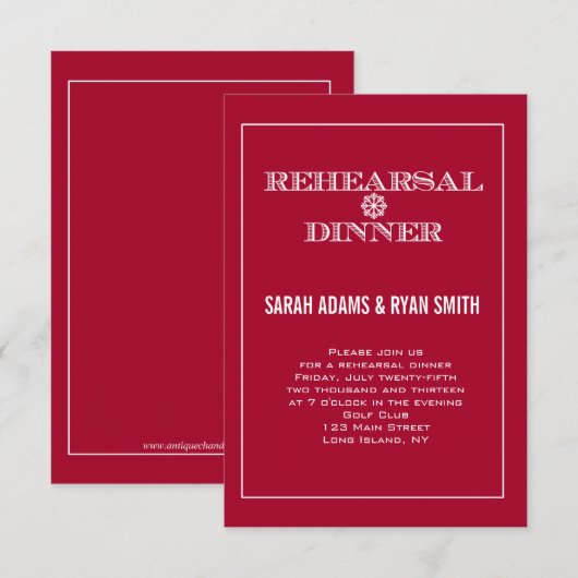 Roodwinterrepetities Kaart (Voorkant / Achterkant)