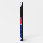 Roodwitte, blauwe bloemen Case-Mate iPhone case (Achterkant/links)