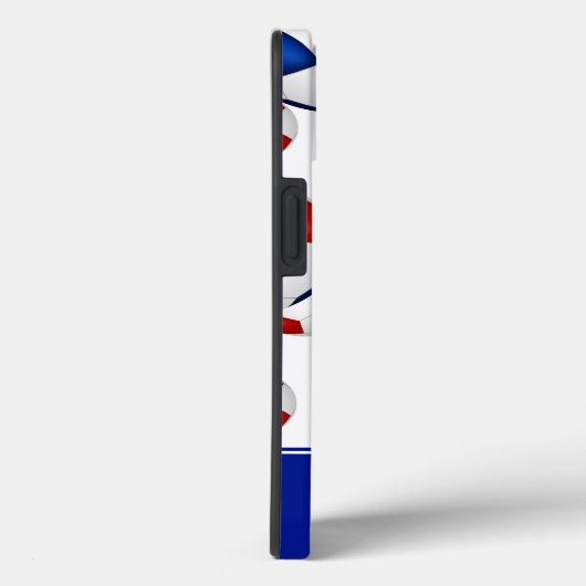 roodwitte blauwe voetballen op maat Case-Mate iPhone case (Achterkant / Rechts)