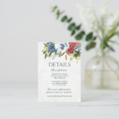 Roodwitte blauwe Waterverf Grieks huwelijk Informatiekaartje (Staand voorkant)