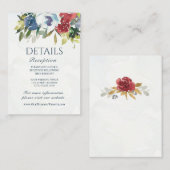 Roodwitte blauwe Waterverf Grieks huwelijk Informatiekaartje (Voorkant / Achterkant)