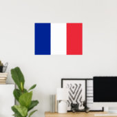 Roodwitte en blauwe vlag van Frankrijk Poster (Thuiskantoor)