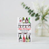 roodwitte flessen sommelier biz - kaart visitekaartje (Staand voorkant)