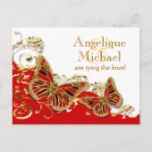 Roodwitte goudvlinder aankondigingskaart (Voorkant)