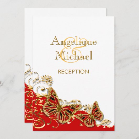 Roodwitte goudvlinder kaart (Voorkant / Achterkant)