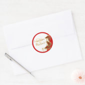 Roodwitte goudvlinder ronde sticker (Envelop)