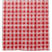 Roodwitte luis hok douchegordijn (Voorkant)