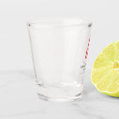 Roodwitte monogram shot glas (Links)