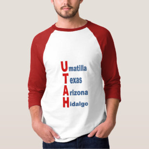 Roodwitte T-shirt TORISM WEST USA