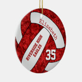 roodwitte volleybalplokleuren keramisch ornament (Rechts)