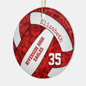 roodwitte volleybalplokleuren keramisch ornament (Links)