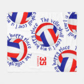 roodwitte volleybalrechtbank gelukkig plaats fleece deken (Voorkant (Horizontaal))