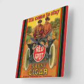 Roodzakklok met kaarsval vierkante klok (Hoek)