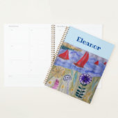 Roodzeilen en bloemen planner (Display)
