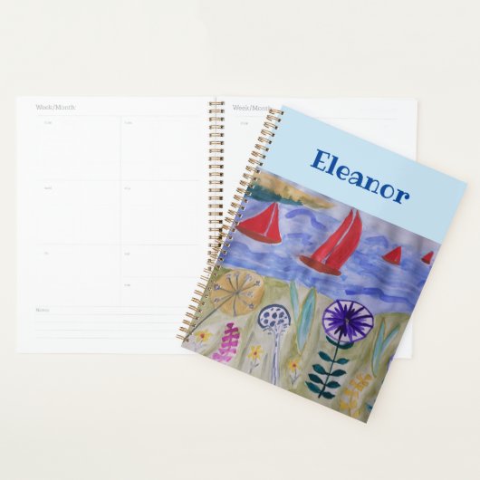 Roodzeilen en bloemen planner (Display)
