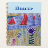 Roodzeilen en bloemen planner (Voorkant)