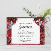 Roodzilvervlinder roos quinceanera kaart (Staand voorkant)