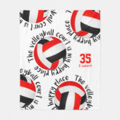 roodzwart volleybalhof gelukkig plaats typografie fleece deken (Voorkant)