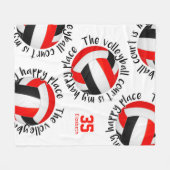 roodzwart volleybalhof gelukkig plaats typografie fleece deken (Voorkant (Horizontaal))